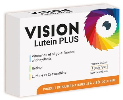 NUTRI EXPERT - Vision Lutein Plus - Améliore l'acuité visuelle nocturne - Protège les cellules du stress oxydatif - Vegan - Sans Gluten - Sans Lactose - Cure 30 jours