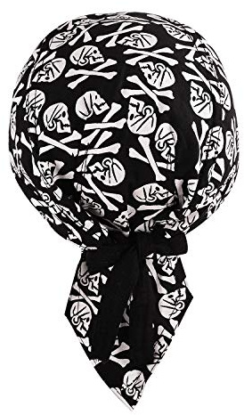 AfinderDE Unisex Modische Skelette Bandana Kopftücher Halstuch Schlauchtuch Biketuch UV Schutz Kopfband für Biking Fahrrad Motorrad Radsport (Schwarz)