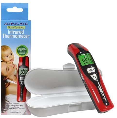 Advocate Non Contact Touchless Speaking Thermometer for Adults, Kids & Babies – Digital Infrared Thermometer – Clinical Results-Speaks English and Spanish