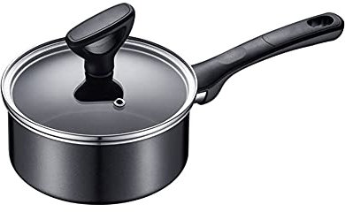 Liudan Padella Pot Cucina Nonstick Casseruola in Vetro Coperchio -Multifurpose Uso per la casa Cucina o Ristorante casseruola (Grigio-Nero) Padella Antiaderente