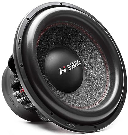 H YANKA BSF-12-2 12 tum subwoofer – 1800 W MAX effekt 12 tum papperskonsubwoofer billjud, svart aluminiumkorg, 2,5 tum dubbel röstspole 2 ohm impedans 12 tum subwoofer för bilar