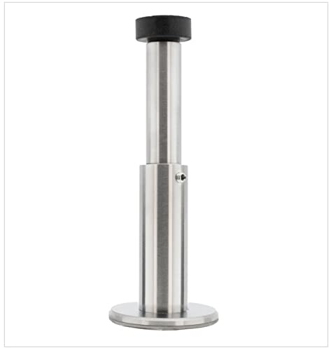 Verstellbarer Wandpuffer von 88 bis 128 mm | Dual-Installation, Klebebasis oder Schraube | Edelstahl, Schwarzes Natursilikon und 3M Kleber | Schützt Türen, Möbel und Wände|EVI Herrajes