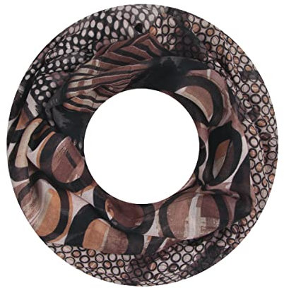 Majea Damen Loop Schal Schlauchschal Halstuch (880023) (braun 17)