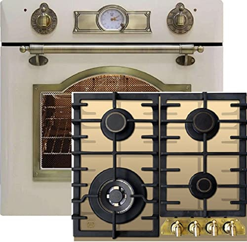 Juego de cocina de gas Kaiser Empire Marfil/horno de gas empotrable EG 6345 ElfEm+KCG 6335 ElfEm Turbo, horno eléctrico, 79 l, horno empotrado+placa de gas vitrocerámica 60 cm