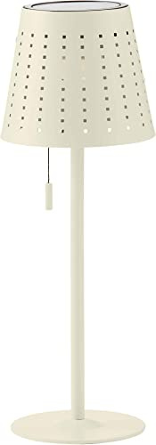 Northpoint LED Outdoor Tischleuchte wiederaufladbar 2200mAh Akku Metall Solar Panel Wasserfest dimmbar 3 Stufen (Elfenbein Beige)