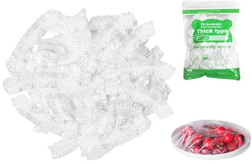 GAOHAN 100Pcs Shrinkable Fresh Keeping Bags,Reusable Elastic Cling Film Bag,Food Storage Covers,Universal Elastic Stretch Bowl Lids For Fruit/Vegetable/Meat/Sandwich Preservation and Food Storage