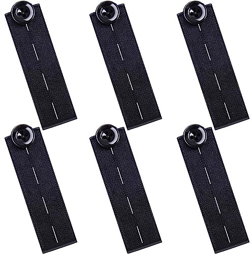 PLABBDPL Hosenbunderweiterung Elastische,6Pcs Elastische Taillenverlängerungen, Einstellbar Knopfverlängerung Bund-Expanders für Männer und Frauen, Knöpfe Extender für Jeans, Hosen