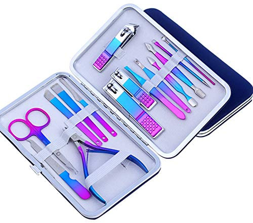 Set de Manicura Pedicura Conjunto de Tijeras de pedicura de Corte de uñas Profesional Conjunto de águila de Acero Inoxidable Gancho portátil Manicure Clavador de Clavos Manicura Pedicura Kit (Color :