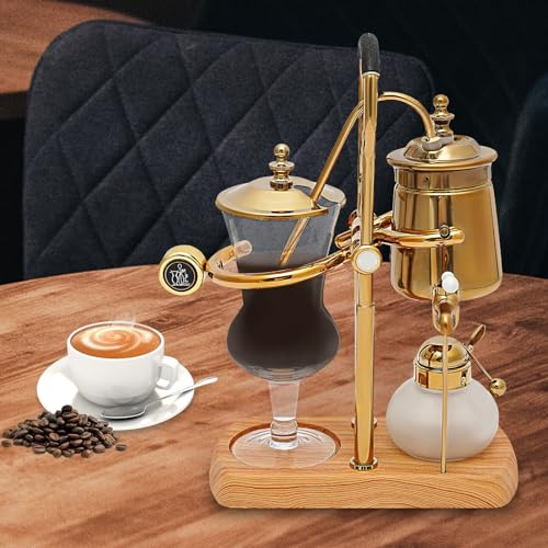 LOYEMAADE Syphon Kaffeemaschine Vakuum-Kaffeebereiter Integrierter Filter,Hohes Borosilikatglas,Belgische Siphon Kaffeemaschine Set 4 Personen Kapazität