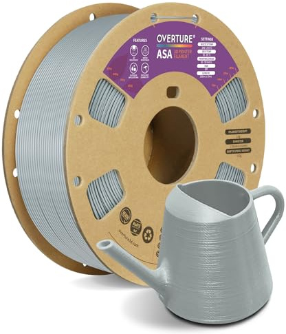 OVERTURE ASA Filament 1,75 mm Grau 1kg | UV-beständig & wetterfest
