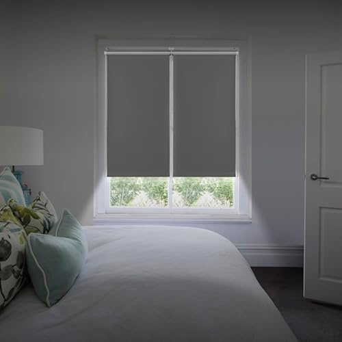 STOR PLANET Rollo ohne Bohren, blickdicht, blickdicht, einfache Installation an Schwingfenstern, Wand und Decke, reflektierend, silberfarben, 45 x 180 cm