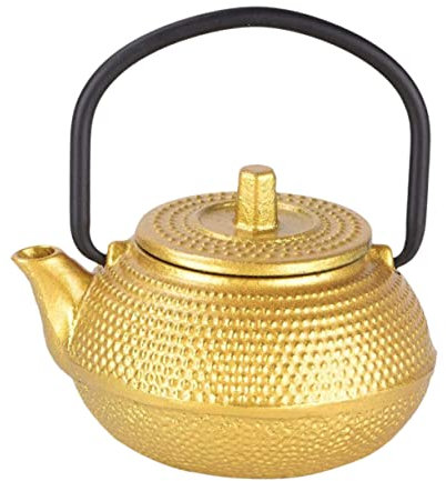Théière en fonte Bouilloire à thé bouillante Bouilloires de cuisinière sifflantes Bouilloire à thé de cuisine Théière en poterie Mini théière en métal Théière décorative Pichet à eau chaude en fer S