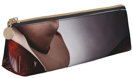 Pferdesattel mit Cowboyhut, Wilddruck, dreieckig, PU-Leder, Federmäppchen, Schule, Schreibwaren, Make-up-Tasche, Teenager, Federmäppchen, weiß, Einheitsgröße, Kosmetikkoffer