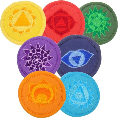 ifundom 7 Pcs Embroidered Tibetan Singing Bowl Cushion Pads Buddhist Sound Bowl Holder Pads for Meditation Prayer Cushion Protective Mat for Singing Bowls