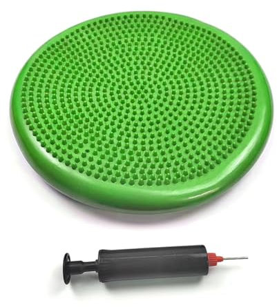 Breeshy Yoga Balance-Matte aus grünem PVC, aufblasbares Massagekissen, Fitnesstrainer