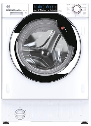 Hoover HBDODS695TAMCE80 9/5kg Integrated Washer Dryer With Autodose, D/A Rated, White & Chrome
