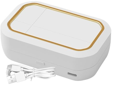 Machine de nettoyage de lentilles, machine de nettoyage à ultrasons portable – Entretien propre avec chargeur, solution trempée pour lentilles dures, RGP, souples