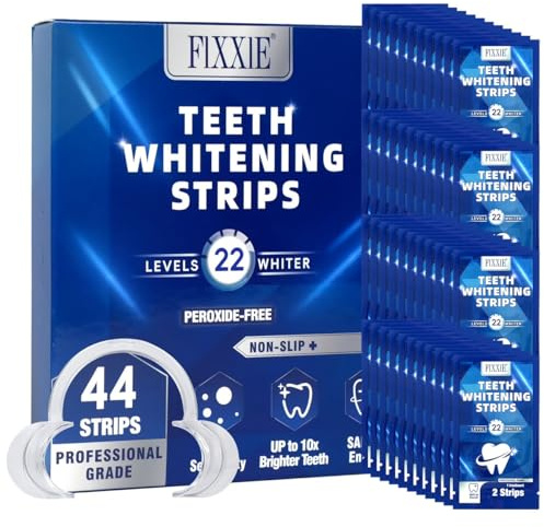 Premium Teeth Whitening Strips | 44 Pap Strips (22-Day Course), Peroxide-Free & Enamel Safe, Gentle for Sensitive Teeth, Anti-Slip Fresh Mint, Removes Coffee/Tea/Smoking Stains, Mouth Opener Included