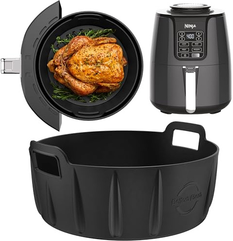 Premium Silicone Liner for Ninja 3.8L AF100UK & AF160UK | 21cm wide & 9cm High | Design to fit AF100UK, AF160UK & Other 3.8L+ Circular Air Fryers | 2.5mm Thick air fryer Silicone Liner