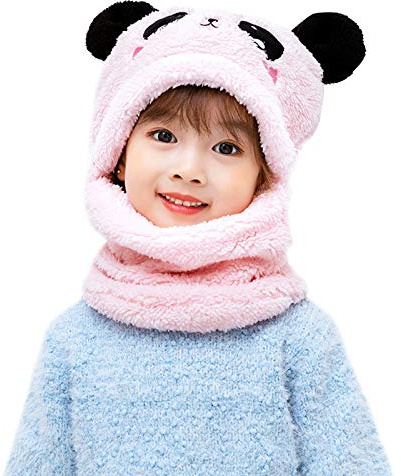 Balakaka Baby Mütze Winter, 3 in 1 Süße Weiche Warme Beanie Hüte Schal Set, Thermo Fleece Baby Halstuch Mütze Winter Weihnachten Geschenke für Kleinkind Kinder Mädchen Junge