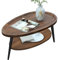 Couchtisch Oval Holz | Wohnzimmer Tisch für Couch | Wohnzimmertisch mit Stauraum | Einfacher Aufbau Industrie-Design 100x55x38 cm | Kleine Moderne Couchtische für Heim und Büro