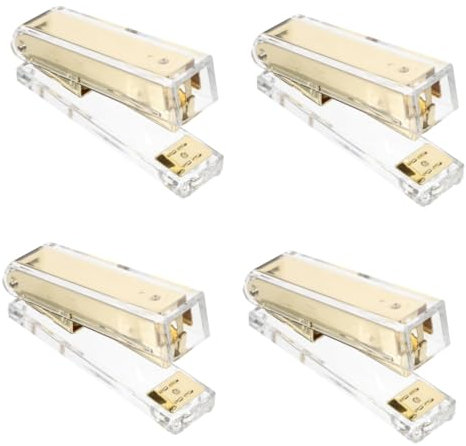 NUOBESTY 4 Stück Transparenter Hefter Unterrichtsmaterialien Hefter Für Den Schreibtisch Hefter Masse Hefter Für Schwere Arbeiten Buchhefter Hefter Bürowerkzeug Büroprodukte Golden Acryl