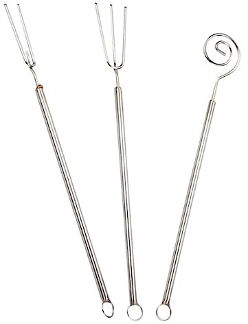 djgkENVQ Dinner Forks, 3pcs Chocolate Fruit Fork Portable Fondue Forks Chocolate Fondue Forks Fondue Dipping Forks Chocolate Dipping Forks Household Fondue Fork Handle Fondue