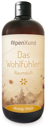 AlpenXund Raumduft Das Wohlfühlerl, Duftrichtung Zitronig-Frisch, Diffuser-Nachfüllpackung 500ml