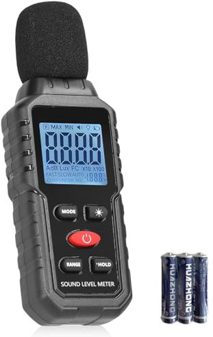 WIYETY Dezibel Messgerät: Schallpegelmessgerät, Digital Tragbare Schallpegelmesser 30dB bis 130dB mit LCD-Display, Lautstärkemesser Digital Tragbar, Geräschmessgerät, für Büro, Baustelle, Fabrik