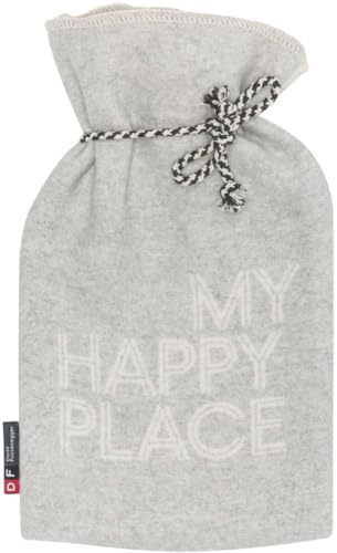 David Fussenegger Wärmflasche 'my happy place' 2L 21 x 38 cm Filz - Hellgrau