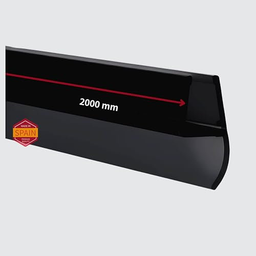 Gedotec Guarnizione media nera | guarnizione per porta doccia con labbro laterale | 200 cm | spessore vetro 6-8 mm | guarnizione per doccia in PVC | guarnizione in vetro impermeabile | guarnizione per