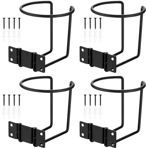 4 Pcs Boat Ring Cup Holders, Car Cup Holder, Wall Mount Car Drink Holders, Universal Metal Bottle Holder for Boat Marine Yacht Truck RVs Trailer Vans Caravans Campers, with Screws