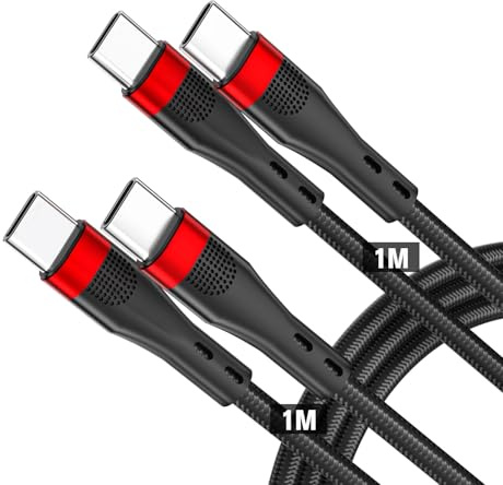 Bestwist Cable de carga C a C de carga rápida, cables de carga USB-C de 60 W, 1 m [2 unidades] Cable de transferencia de datos USB tipo C para iPad mini 6, Samsung Galaxy S23+ 5G/S23 5G/S22 5G, Google
