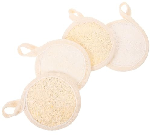 ABOOFAN 4 Stck Gesichtspeeling pads aus Natürlichem Luffa Sanfter Peelingschwamm für Tiefenreinigung und Hautglättung Handlich Weich und Hygienisch für Frauen zur Effektiven