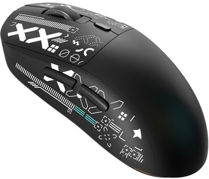 Fockety Souris Gaming sans Fil, Batterie 100 Heures, 3 Modes Connexion, Souris Gaming RGB Ergonomique et silencieuse avec Station de Recharge magnétique, programmable pour PC Portable (Black)