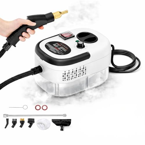 Pulitore a Vapore 2500W - Portatile ad Alta Pressione, 6 Velocità Regolabili, 3 Testine d Utilizzo, Serbatoio 1200 ml - per Casa, Cucina, Bagno, Finestre, Auto