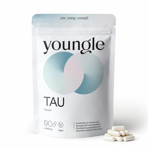 Youngle Taurin Kapseln Hochdosiert 1500 mg pro Tagesdosis – L-Taurin für Zellstabilität & Stressresilienz – Hochreine Qualität, Geprüft in Deutschland – 90 Kapseln je 500mg