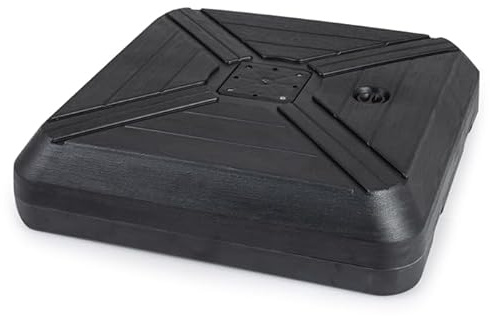 GOPLUS Pied de Parasol Déporté avec Roues, Support Parasol Lourd Remplissable Eau 78KG / Sable 125KG, Base Lestée Carré en HDPE Résistant pour Jardin Balcon Plage, 81 x 81 x 19 cm
