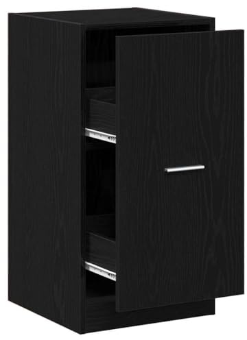 LMTYOENFG Armario farmacéutico de roble negro, 40 x 41 x 77,5 cm, de material de madera, cómoda con 2 cajones, armario auxiliar para salón, pasillo y oficina, armario con cajones moderno