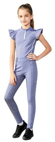 Runhomal Flicka ridkläder för flickor strumpbyxor kavalkad kostym | Stretching, andas, delar set, sport, utomhus, ridning, ridning, ridning, tävling, hästutställningar