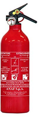 ESTINTORE POLVERE KG.1 CLASSE DI FUOCO 13A89BC APPROVATO EN3/7 E RINA NAVALE COMPLETO DI SUPPORTO