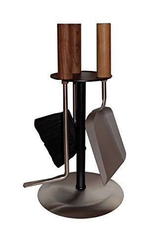 Lienbacher Kaminbesteck, Edelstahl, 3-teilig, Schwarz, Kamin, Ofen, Durchmesser 20cm, Gesamthöhe 40cm