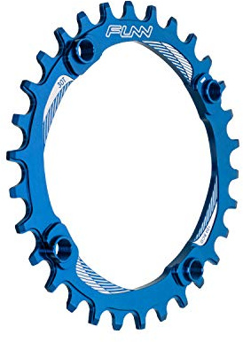 FUNN Solo Plateau Étroit et Large pour Chaîne 9 10 11 12 Vitesses, Compatible avec Pédalier à Interface BCD 104 mm, Plateau de Chaîne pour Vélo à Vitesse Unique (30T, Bleu)