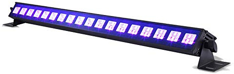 BeamZ LCB48 UV Lampe Schwarzlichtlampe LED Bar 90 cm, 18 x 3 Watt, DMX, Soundmodus, UV Licht, Neonfarben Schwarzlicht Lampe, Discolicht Partylicht Blacklight, Neonparty, Disco, Bar, DJ - Schwarz
