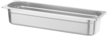 HENDI Contenitore Gastronorm, GN 2/4, resistenza termica -40 °C a 300 °C, compatibile con i forni a convezione, frigoriferi, bagno María, chafing dishes, 8.6L, 530x162x(H)150mm, acciaio inox 18/10