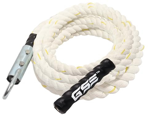 GSE Games & Sports Expert Gym Climbing Rope, Polyester Workout Rope for Indoor/Outdoor and Home Workouts, Great for Climbing Exercises, Strength Training - 6 Feet
