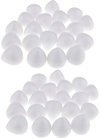 Unknown Craft Foam Balls Water Drop Modeling Shaped Heart DIY Handmade White Foam Rose Buds Floral Accessories Foams 40Pcs