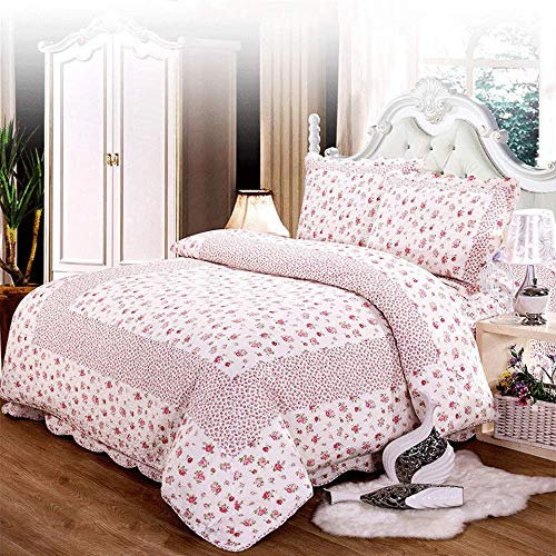 3-teilige Tagesdecke Doppelseitige Reversible Gesteppte Bettüberwurf Patchwork Quilt Mehrzweck Bettwäsche Set Doppelbett Decke King Size Bedspread（230 * 250CM) Kissenbezüge (50 * 70CM * 2)