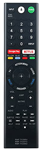 RMF-TX300U Replace Remote Sub RMF-TX200U RMF-TX201U w Voice Control fit for Sony Smart 4K TV 149331811 XBR-55X850S XBR-55X930D XBR-65X850D XBR-65X930D XBR-75X850D XBR-75X940D XBR-85X850D XBR-43X800D