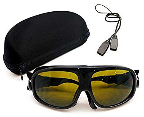 MCWlaser Gafas protectoras de seguridad láser 190-450 y 800-2000nm Típico para 355nm 405nm 445nm 450nm 808nm 980nm 1064nm 1085nm 1320nm 1342nm 1470nm 1550nm Tipo de absorción EP-5 Estilo 11